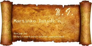 Martinko István névjegykártya